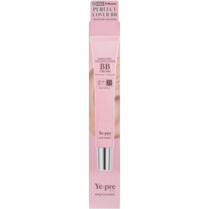 Ye:pre Bakuchiol Collagen Cover BB Cream, Krem BB do twarzy SPF50/PA+++, No. 21, 20ml