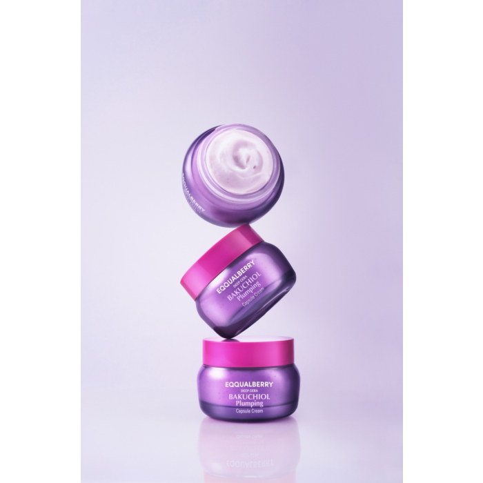 Eqqualberry Bakuchiol Plumping Capsule, Krem do twarzy z delikatnymi kapsułkami z bakuchiolem