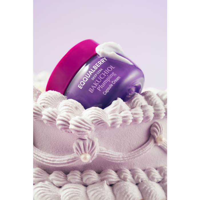 Eqqualberry Bakuchiol Plumping Capsule, Krem do twarzy z delikatnymi kapsułkami z bakuchiolem