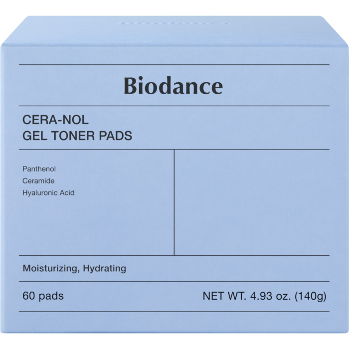 Biodance Cera-nol Gel Toner Pads, Żelowe Płatki Nawilżające do Twarzy, 60szt