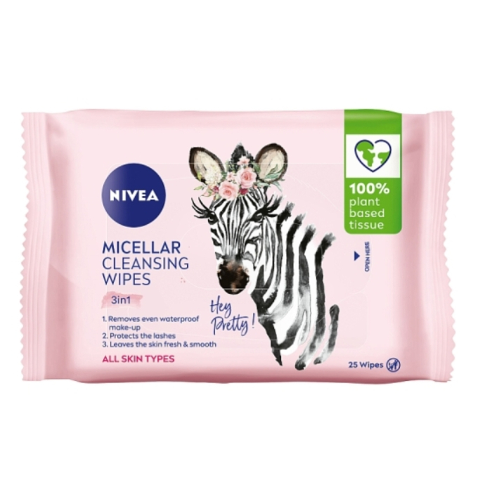 Nivea  Pielęgnujące chusteczki micelarne do demakijażu wszystkie typy cery, 25szt.
