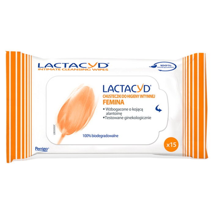 Lactacyd Femina Chusteczki do higieny intymnej, 15 szt.