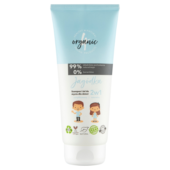 4Organic Szampon i Żel dla dzieci 2w1 Jagódka