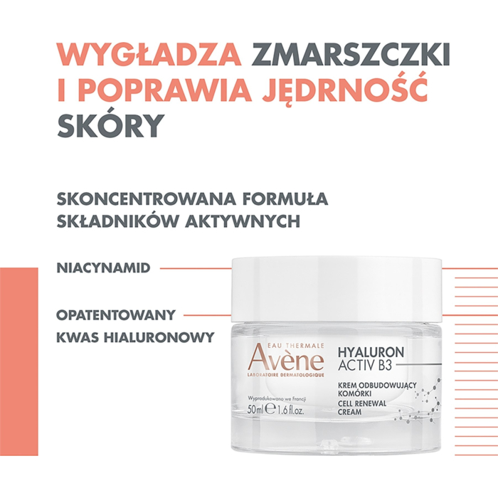 Avène Hyaluron Activ B3 Krem odbudowujący komórki 