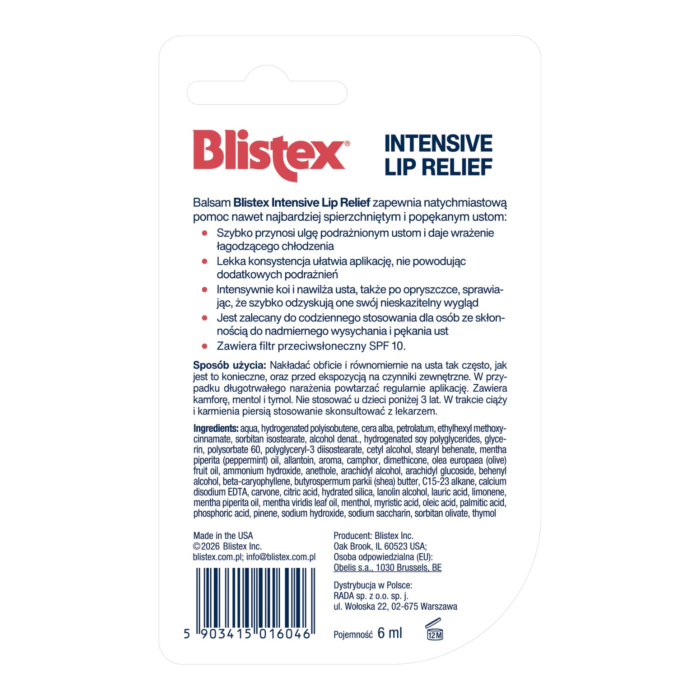 Blistex Balsam do ust Intensive