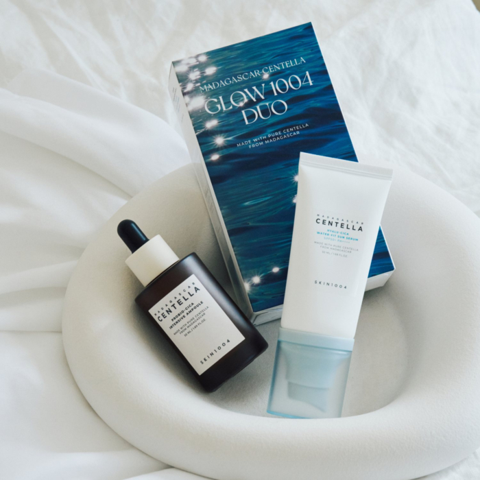 SKIN1004 Glow 1004 Duo Zestaw kosmetyków koreańskich, Centella Probio-Cica Intensive Ampoule + Centella Hyalu-Cica Water-Fit Cream SPF50+