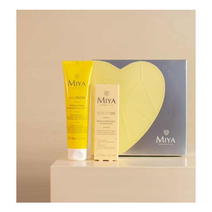 Miya Zestaw pielęgnacyjny: peeling-maska enzymatyczna z witaminą C + serum z witaminą C na przebarwienia 