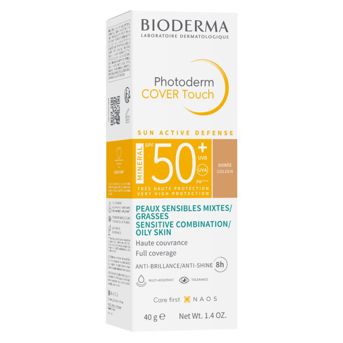 Bioderma Photoderm Cover Touch Mineral Kryjący fluid mineralny z filtrem SPF50+, Ciemny