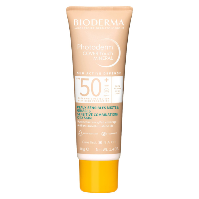 Bioderma Photoderm Cover Touch Mineral Kryjący fluid mineralny z filtrem SPF50+, Bardzo Jasny
