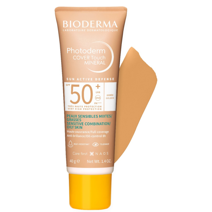 Bioderma Photoderm Cover Touch Mineral Kryjący fluid mineralny z filtrem SPF50+, Ciemny