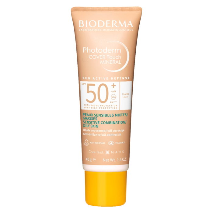 Bioderma Photoderm Cover Touch Mineral Kryjący fluid mineralny z filtrem SPF50+, Jasny