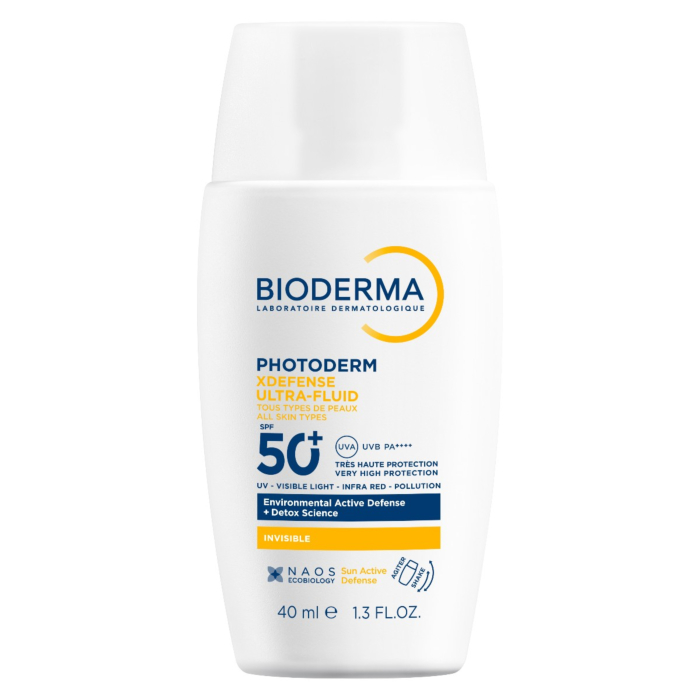 Bioderma Photoderm XDefense Ochronny ultralekki fluid o działaniu detoksykującym SPF 50+, Bezbarwny