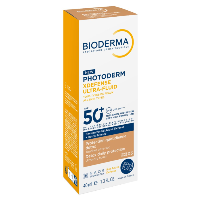 Bioderma Photoderm XDefense Ochronny ultralekki fluid o działaniu detoksykującym SPF 50+, 03