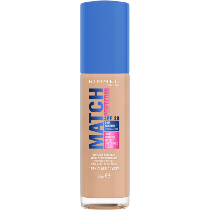 Rimmel Match Perfection Podkład do twarzy, 101N Classic Ivory, 30 ml