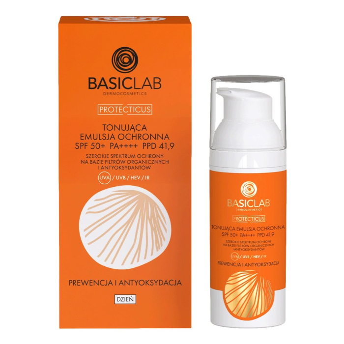BasicLab Protecticus Tonująca emulsja ochronna SPF50+