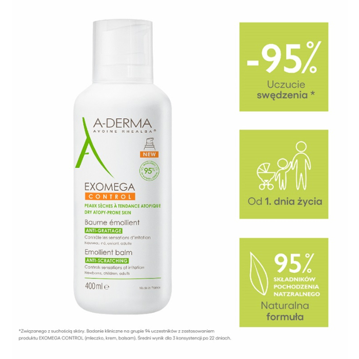 A-Derma Exomega Control Balsam emolient, 400 ml