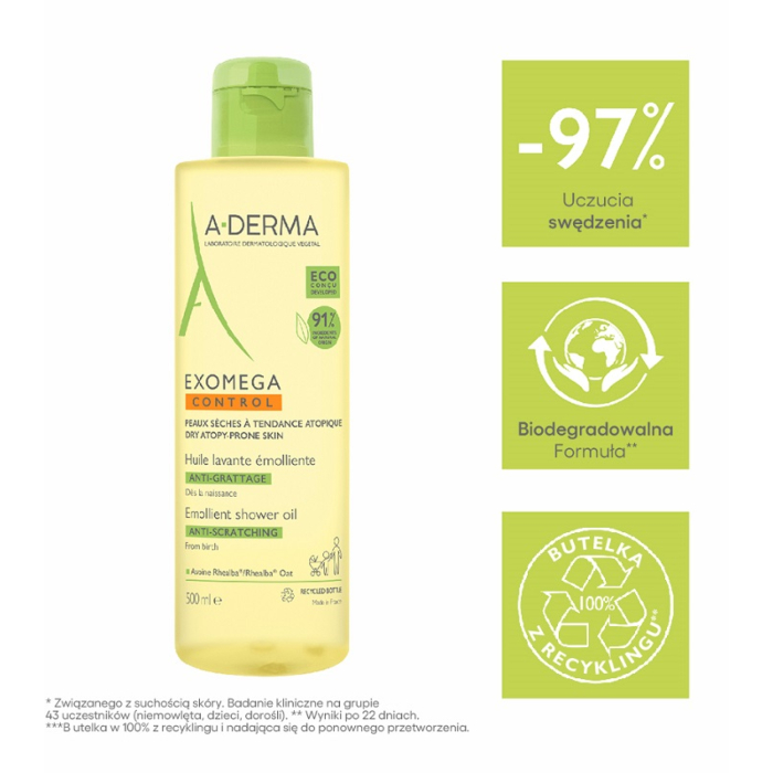 A-Derma Exomega Control Olejek-emolient pod prysznic, 500 ml
