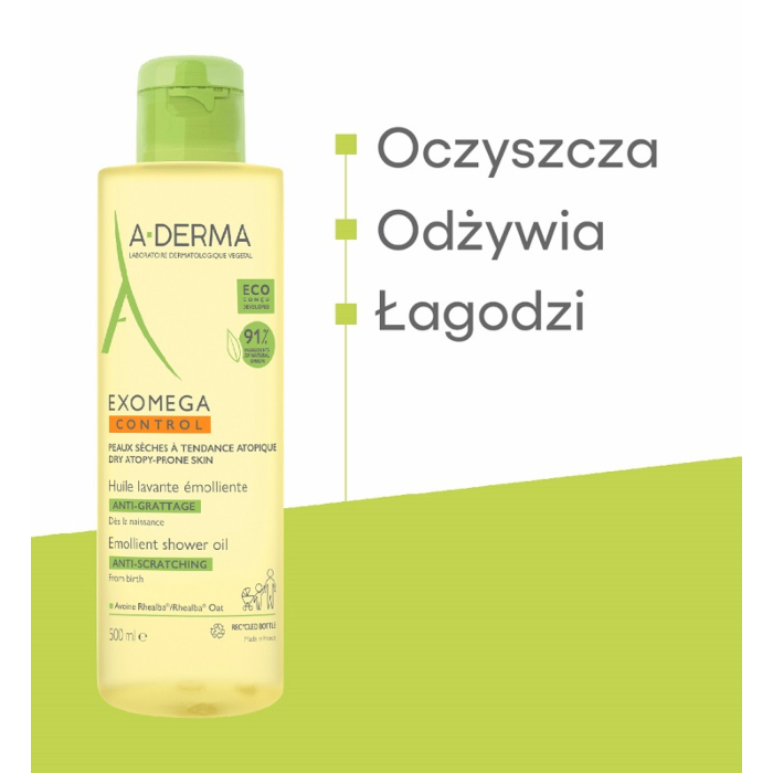 A-Derma Exomega Control Olejek-emolient pod prysznic, 500 ml