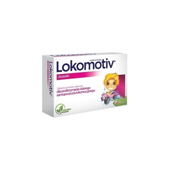 Lokomotiv, Suplement diety na objawy choroby lokomocyjnej, Drażetki, 15 szt.