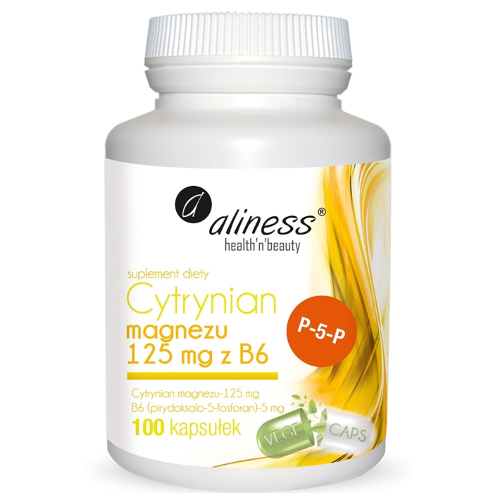 Aliness Cytrynian Magnezu 125 mg z B6 Vege, Kapsułki