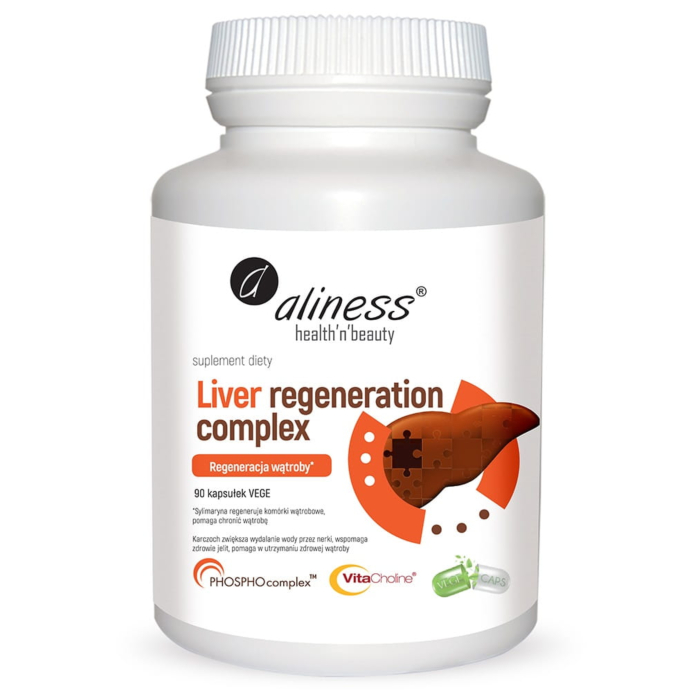 Aliness Liver Regeneration Complex, Preparat wspomagający pracę wątroby, Kapsułki