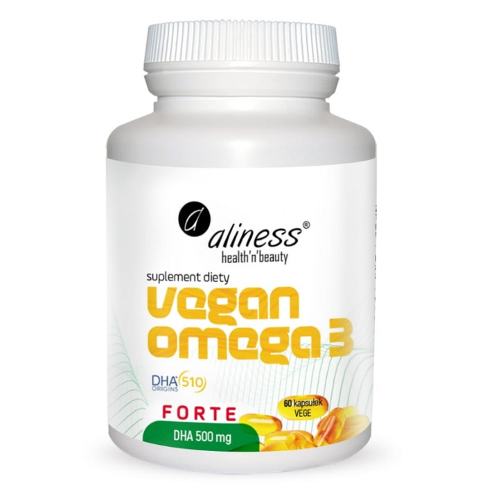 Aliness Vegan Omega-3 Forte DHA 500 mg, Kapsułki