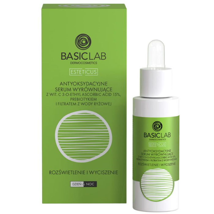 BasicLab Esteticus Antyoksydacyjne serum wyrównujące z witaminą C 15%, 30 ml