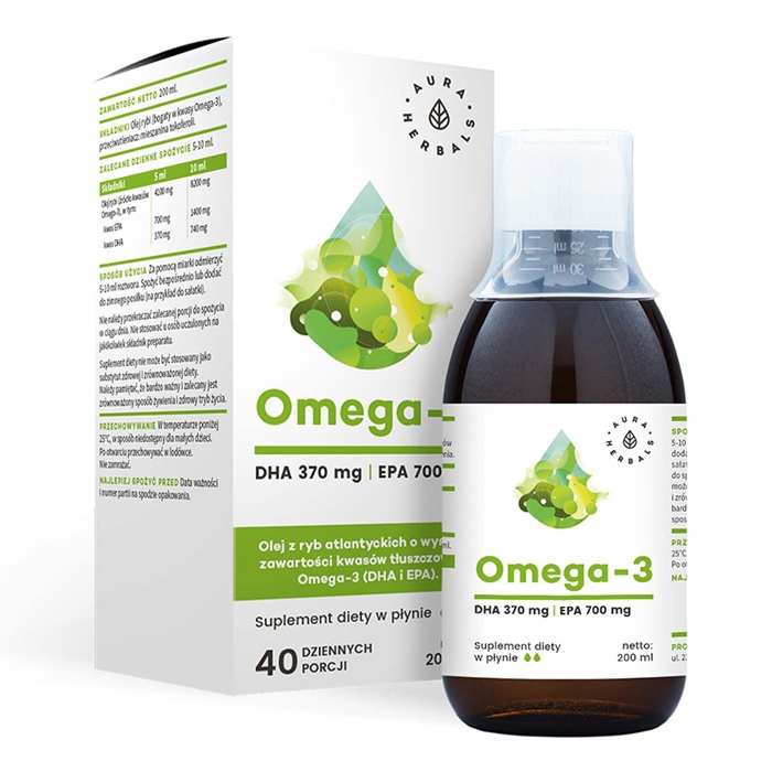 Aura Herbals Omega-3, Płyn, 200 ml