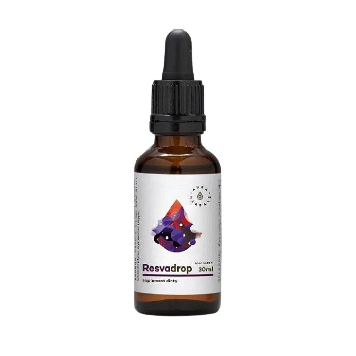 Aura Herbals Resvadrop Resweratrol, Krople, 30 ml