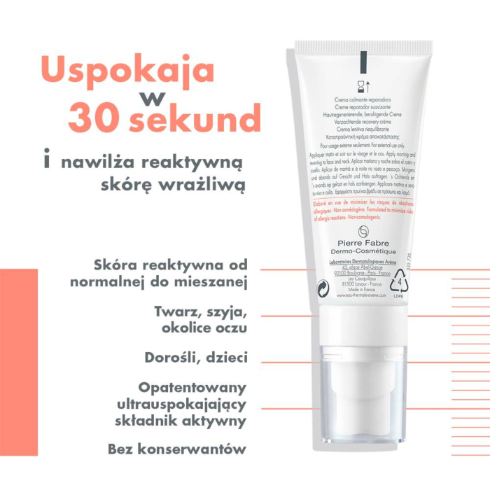 Avène Tolerance Control Krem łagodząco-regenerujący
