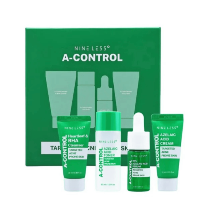 NINE LESS A - Control Mini Kit, zestaw pielęgnacyjny do skóry problematycznej 12ml+ 25ml + 30ml+15ml