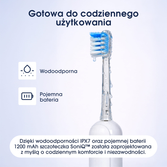 ZENT SoniQ Szczoteczka soniczna do zębów z 4 trybami pracy, czarna