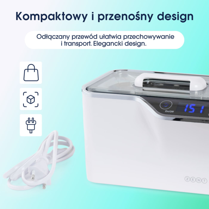 ZENT DeepClean+ Myjka ultradźwiękowa do protez, aparatów i biżuterii 600 ml