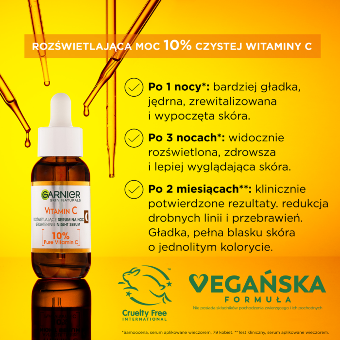Garnier Skin Naturals Witamina C Rozświetające serum na noc