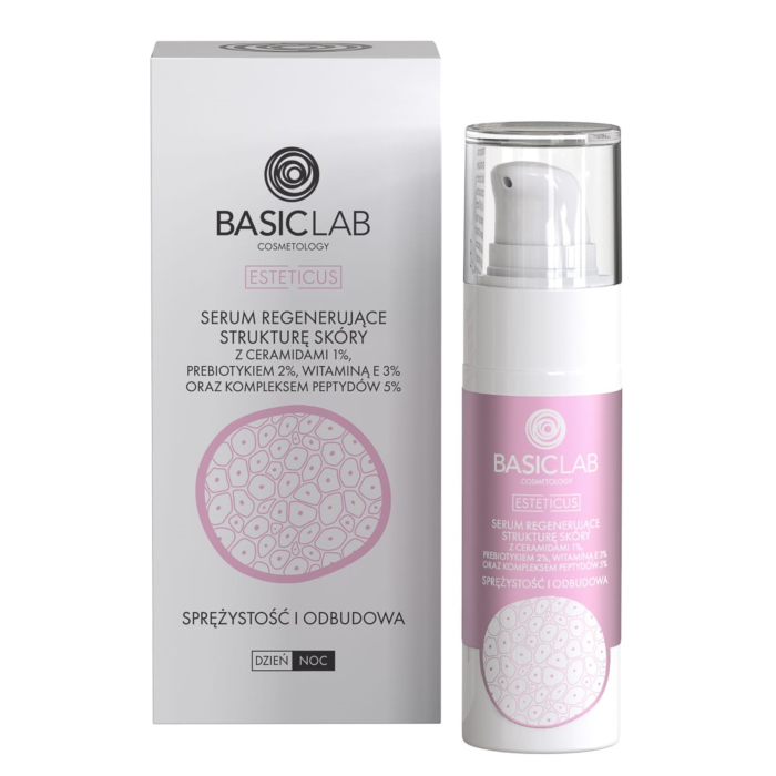BasicLab Esteticus Serum regenerujące z ceramidami 1% i kompleksem peptydów 5%, 30 ml