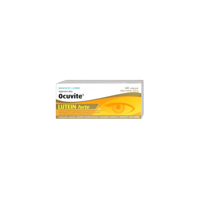 Ocuvite Lutein Forte, Suplement diety zawierający składniki wspomagające wzrok, Tabletki