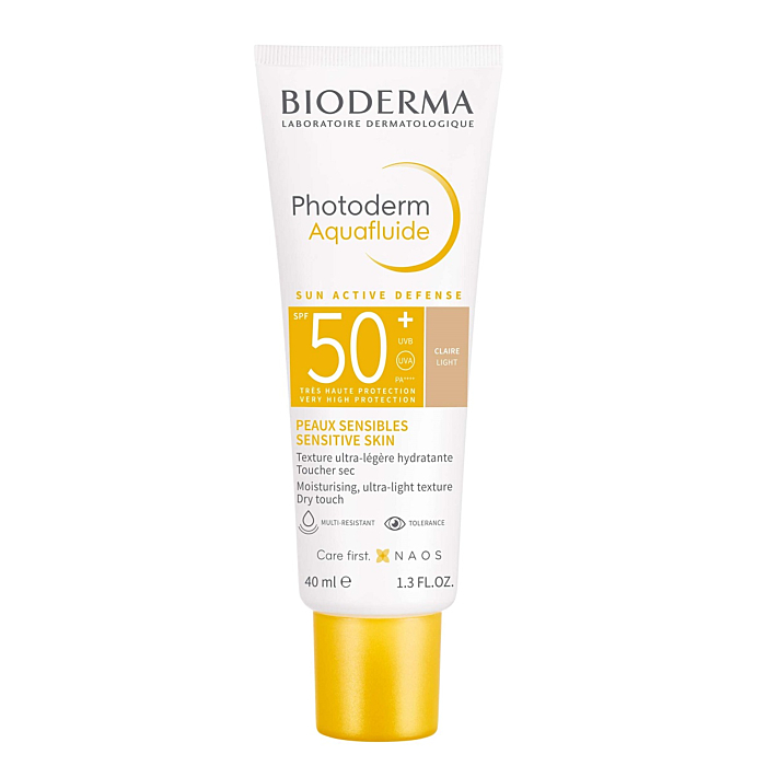 Bioderma Photoderm Max Aquafluide Ochronny fluid do twarzy SPF50+, Jasny