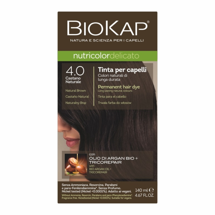 Biokap Nutricolor Delicato Farba do włosów, 4.0 Brąz