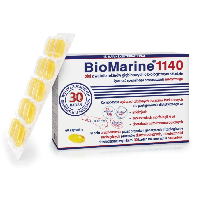 BioMarine 1140, Olej z wątroby rekinów głębinowych, Kapsułki
