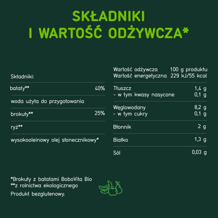 Bobovita Obiad BIOBrokuły z Batatami