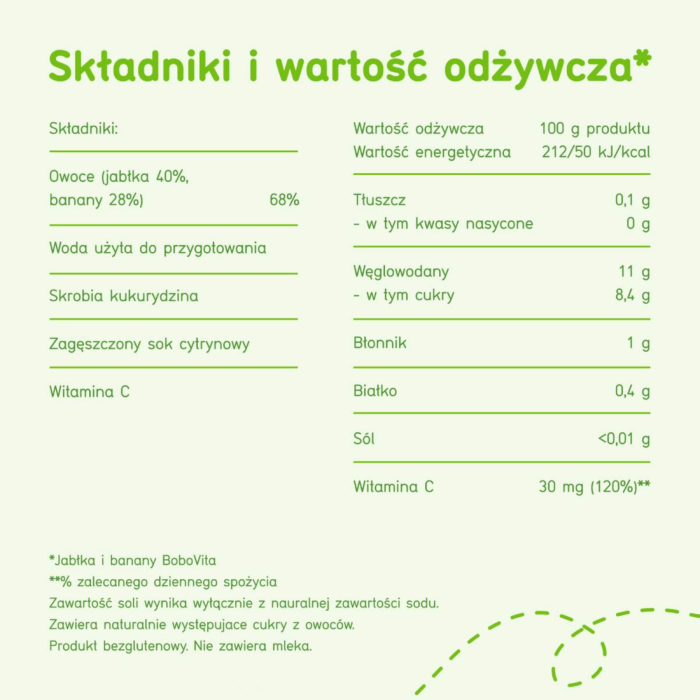 Bobovita Deser jabłka z delikatnym bananem