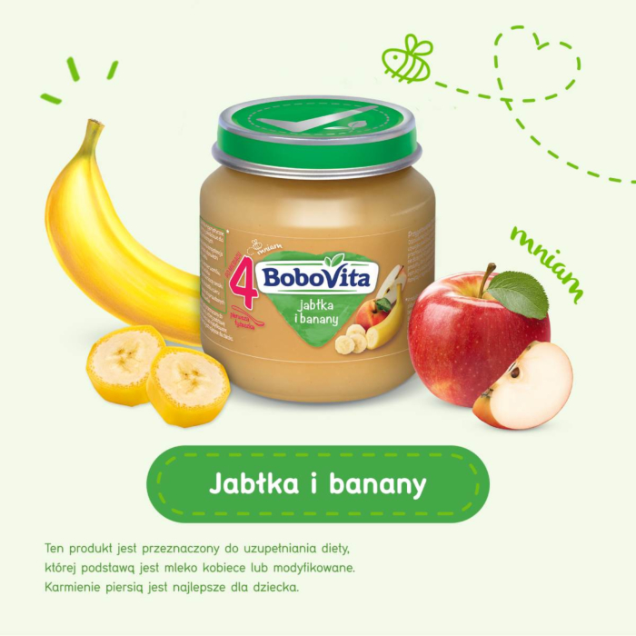 Bobovita Deser jabłka z delikatnym bananem
