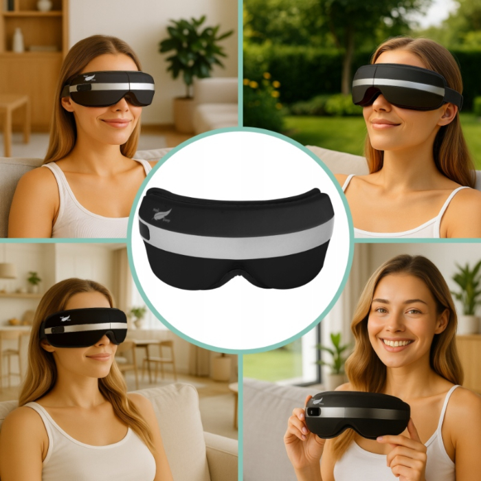Medi Sleep masażer do twarzy oczu z ciepłym kompresem 4 tryby masażu bluetooth regulacja