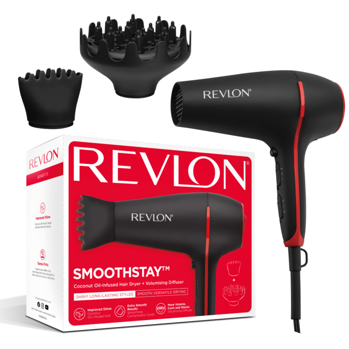 REVLON SMOOTHSTAY RVDR5317E Suszarka do włosów z olejkiem kokosowym i dyfuzorem