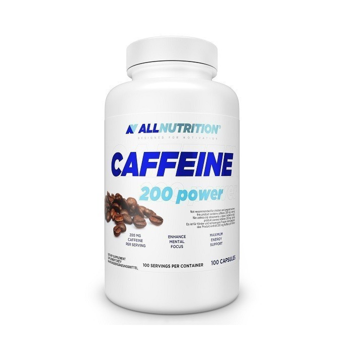 Allnutrition Caffeine 200 Power, Suplement diety z kofeiną, Kapsułki