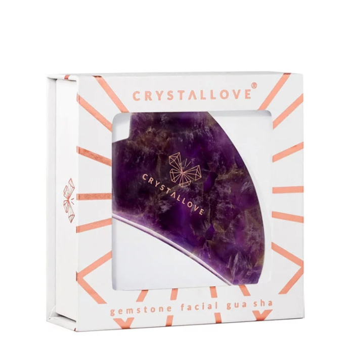 Crystallove Płytka do Masażu Twarzy Gua Sha z Ametystu