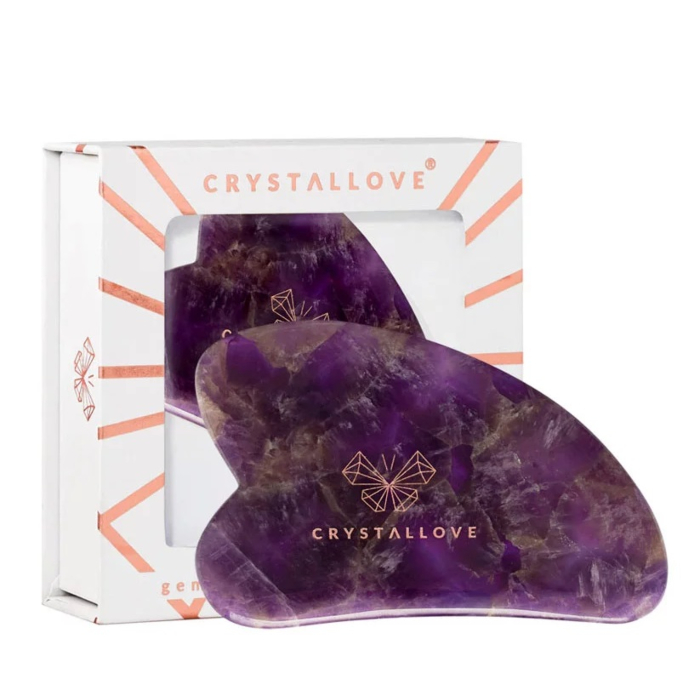 Crystallove Płytka do Masażu Twarzy Gua Sha z Ametystu