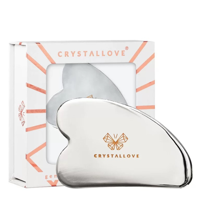 Crystallove Cryo Ice Gua Sha Płytka do Masażu Twarzy Gua Sha ze Stali Nierdzewnej