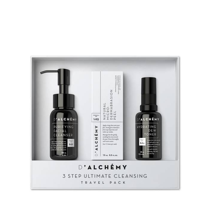 D'Alchemy 3 Etapy Oczyszczania Zestaw podróżny do oczyszczania twarzy