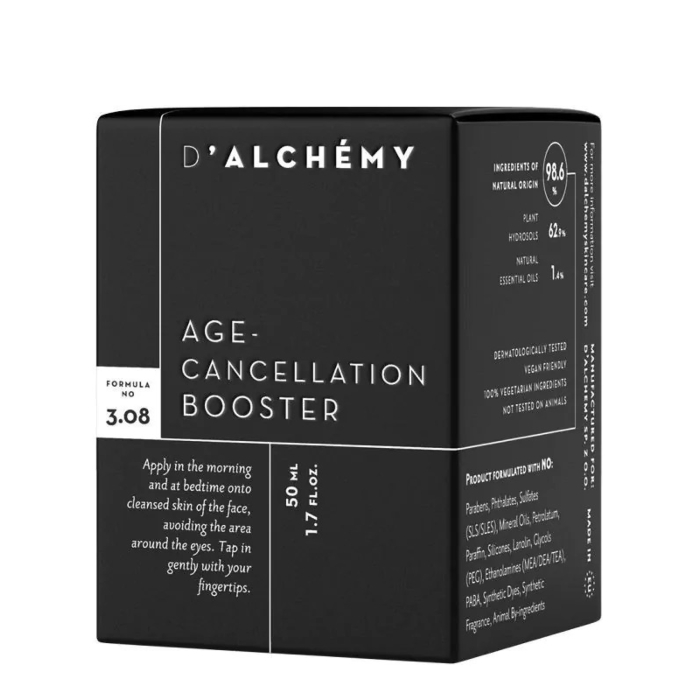 D'Alchemy Age Cancellation Booster Przeciwzmarszczkowy lotion do cery tłustej i mieszanej, 50 ml